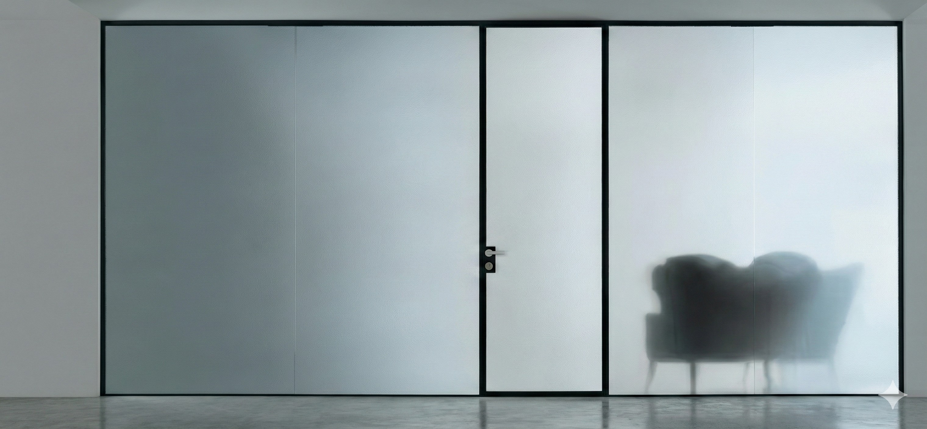 non transparent glass door