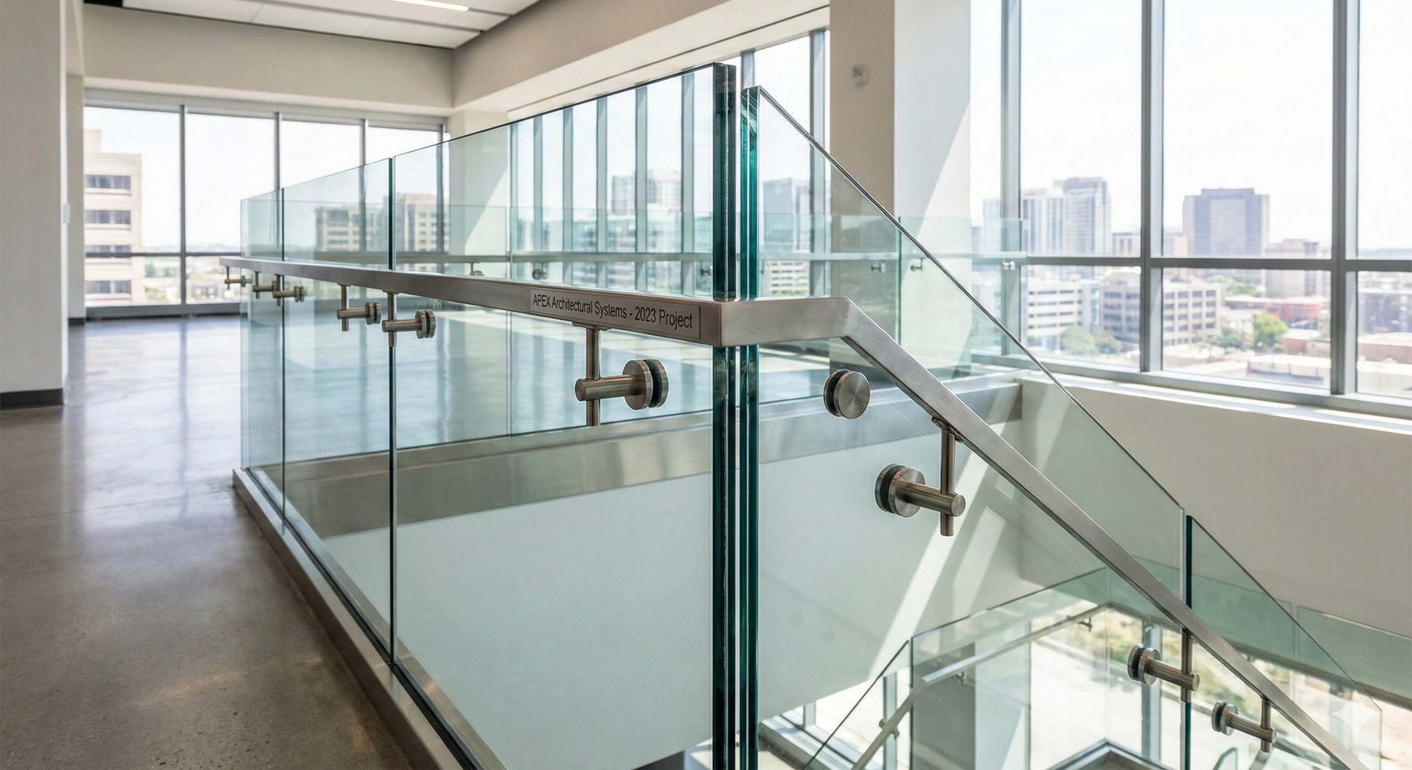 spider railing systems on stairs