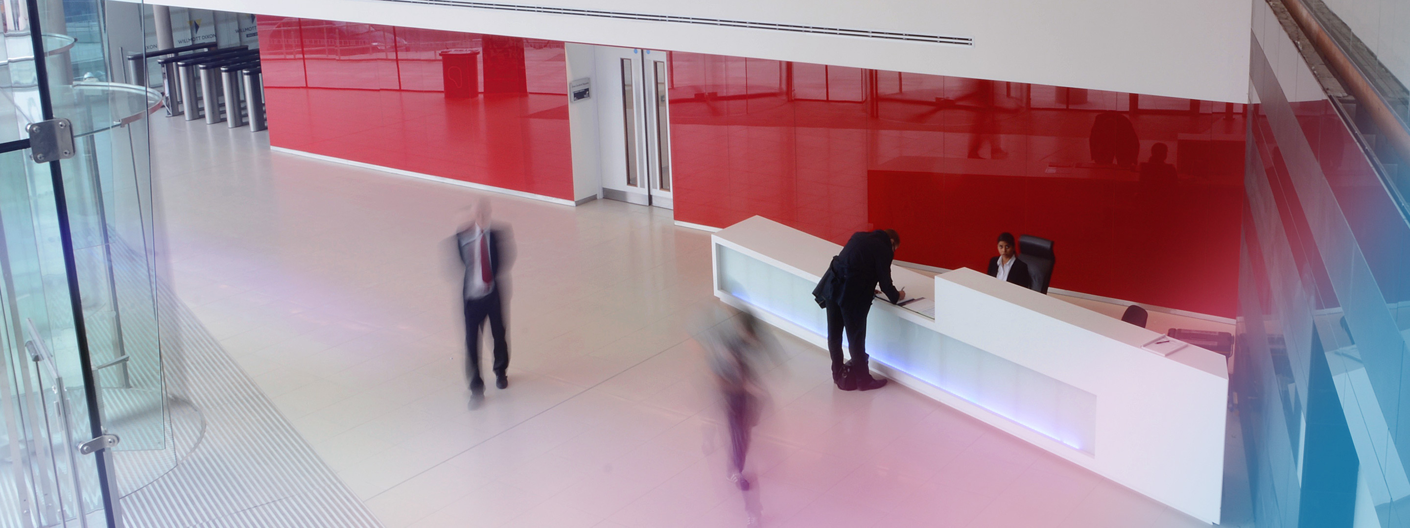 decorative red glass on the wall